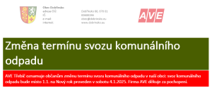 Změna termínu svozu